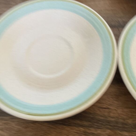 Vintage Franciscan Earthenware Tulip Time Coffee Saucers 6 1/4" Set of 4 - Picture 5 of 8